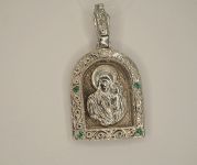 Подвеска-икона из серебра с изумрудами - 23