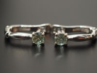 Серьги из серебра с натуральными бериллами - 56