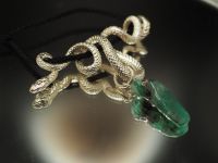 Серебряная подвеска с натуральным изумрудом 10,07 карат - 92