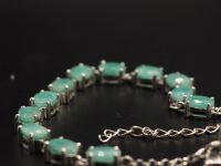 Серебряный браслет с бериллами-236