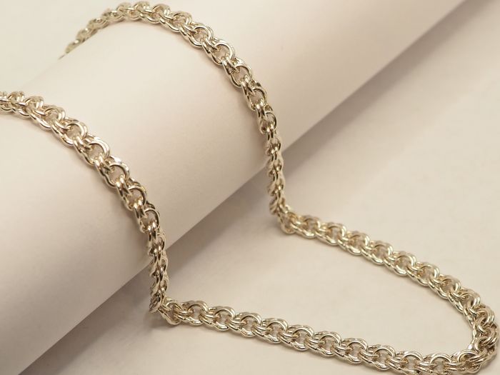 Серебряная цепь 40 см. плетение Бисмарк - 7
