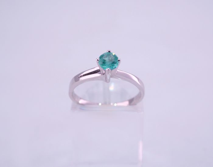 Серебряное кольцо 925 пробы с натуральным бериллом 0.37 карат - 78