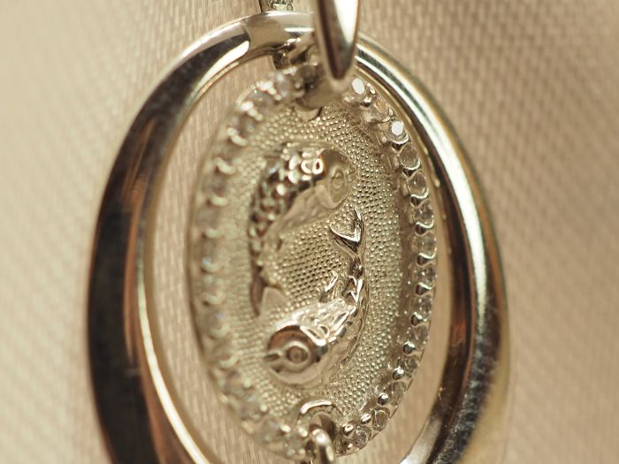 Ювелирная подвеска знак зодиака "Рыбы"-644